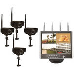 Astrotel 2.4GHz Digital Wireless 4-Channel DVR / Camera / Monitor System (1TB)