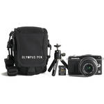Olympus E-PM2 Mirrorless Digital Camera with M.ZUIKO 14-42mm f/3.5-5.6 Lens Bundle (Black)