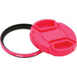 Vivitar 62mm UV Filter and Snap-On Lens Cap (Pink)