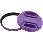 Vivitar 49mm UV Filter and Snap-On Lens Cap (Purple)