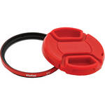 Vivitar 55mm UV Filter and Snap-On Lens Cap (Red)