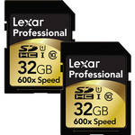 Lexar 32GB SDHC-UHS-1 Memory Card (600X)/2 Pk