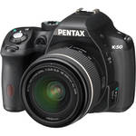 Pentax K-50 Digital SLR Camera with 18-55mm f/3.5-5.6 Lens (Black)