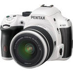 Pentax K-50 Digital SLR Camera with 18-55mm f/3.5-5.6 Lens (White)