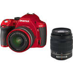 Pentax K-50 Digital SLR Camera with 18-55mm f/3.5-5.6 and 50-200mm f/4-5.6 Lenses (Red)