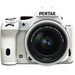 Pentax K-50 Digital SLR Camera with 18-55mm f/3.5-5.6 Lens (White/White)