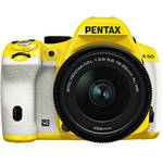Pentax K-50 Digital SLR Camera with 18-55mm f/3.5-5.6 Lens (Yellow/White)