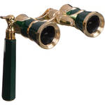LaScala Optics 3x25 Iolanta Opera Glasses with Flashlight (Green and Gold)
