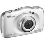 Nikon Coolpix S33 13.2MP Waterproof Digital Camera with 3x Optical Zoom (White) - Factory Refurbished