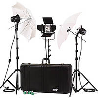 Smith-Victor K77 3-Light 2,200 Watt Professional Interview Lighting Kit (120V AC)
