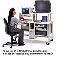 Bretford 60 x 30" Multimedia Workstation w/ TV Shelf & Montior Shelf