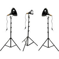Impact Tungsten Three-Floodlight Kit with 8' Stands