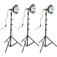 Impact Tungsten Three-Floodlight Kit with 8' Stands