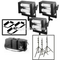 Videssence Baby Base Fluorescent 3 Light Kit - Dimmable