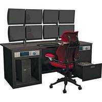 Winsted E4860 Dual Cabinet Graphics Desk with LCD Mount