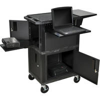 H. Wilson WTPSCE Ultimate Video Presentation Station with 2 Cabinets - 24 x 41 x 18" (Black)