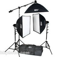 Smith-Victor K71 3-Light 2600 Watt Professional Studio Soft Box Kit (120VAC)