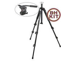 Manfrotto 190XB Tripod Legs (Black) with 700RC2 Mini Video Fluid Head