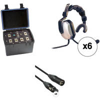 Eartec Six-Person Wired Intercom System with Single-Sided Headsets (TCS)