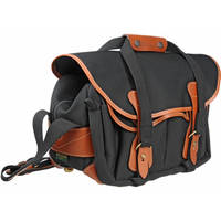 Billingham 225 Shoulder Bag (Black with Tan Leather Trim)