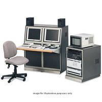 Winsted 2-Bay 14" (8U) Slope Video Console, Model K8560 (Pearl Grey/Dove Grey)