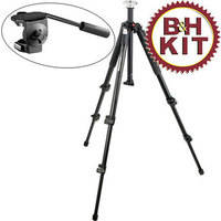 Manfrotto 190XB Tripod Legs (Black) with 3126 (128LP) Micro Fluid Head