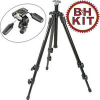 Manfrotto 055XDB Tripod Legs (Black) with 804RC2 3-Way Pan/Tilt Head