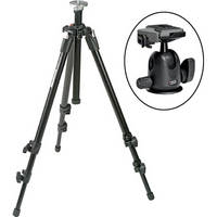 Manfrotto 055XDB Tripod Legs (Black) with 496RC2 Compact Ballhead