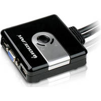 Iogear 2-Port Compact USB VGA KVM with Built-in Cables