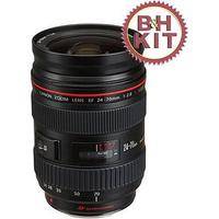 Canon 24-70mm f/2.8L USM AF Lens with LensCoat Lens Cover & Hoodie (Black)
