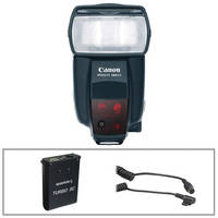 Canon 580EX II Speedlite TTL Flash w/Turbo SC Battery, Charger & CZ Module
