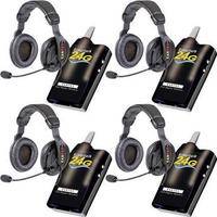 Eartec 4 Simultalk 24G Beltpacks with ProLine Double Headsets