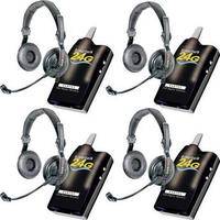 Eartec 4 Simultalk 24G Beltpacks with SlimLine Double Headsets