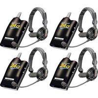Eartec 4 Simultalk 24G Beltpacks with SlimLine Single Headsets