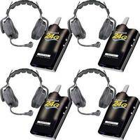 Eartec 4 Simultalk 24G Beltpacks with Ultra Double Headsets