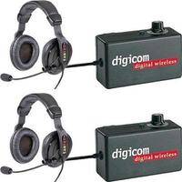 Eartec 2 Digicom Communication Radios w/ ProLine Double Headsets