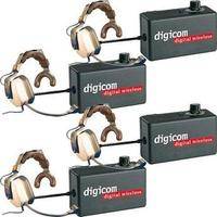 Eartec 4 Digicom Communication Radios w/ Max Single Headsets