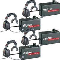 Eartec 4 Digicom Communication Radios w/ Ultra Single Headsets