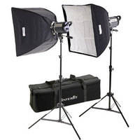 Interfit Stellar X-1000 Halogen Two-Light Twin Softbox Kit (120V)