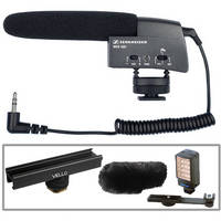 Sennheiser Sound & Light Kit with MKE400 Microphone and Bescor Light for Camcorders