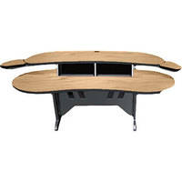 Middle Atlantic ELUR-HM 84" Edit Center Desk with Overbridge (Honey Maple)