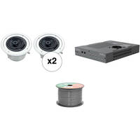 Atlas Sound 70W Ceiling Mounted Sound System for A/V and Conference Rooms (4 Speakers)