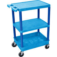 Luxor STC221 24 x 18" Three Shelf Heavy-duty Utility Cart (Blue)