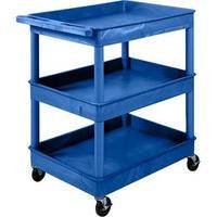 Luxor TC111 32 x 24" Three Shelf Heavy-duty Utility Cart (Blue)