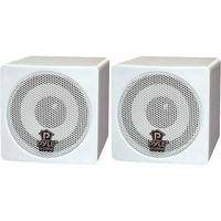 Pyle Pro PCB3 100W 3" Mini Cube Speaker (Pair, White)