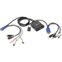 Iogear 2-Port USB Cable KVM Switch with Audio and Mic