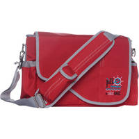 Jill-E Designs Sailcloth Messenger Bag (Red with Gray Accents)