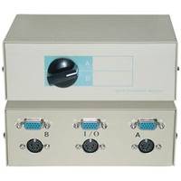 Comprehensive CSWM-HD15/6/9-1X4 HD15/MiniDIN6 KVM Switch Box with RS-232C