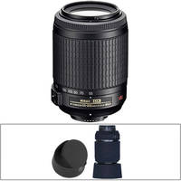 Nikon 55-200mm f/4-5.6G ED AF-S VR DX AF Nikkor Lens (Black) With Black LensCoat Kit