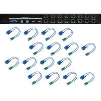 Apantac MT HOOD KVM Switch with CATx Extender/Receiver (16-Port)